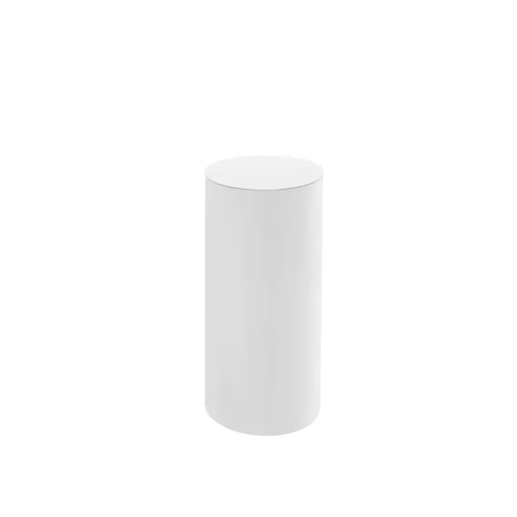 [PD-RD-LG] White Round Cylinder Pedestal Display - Large