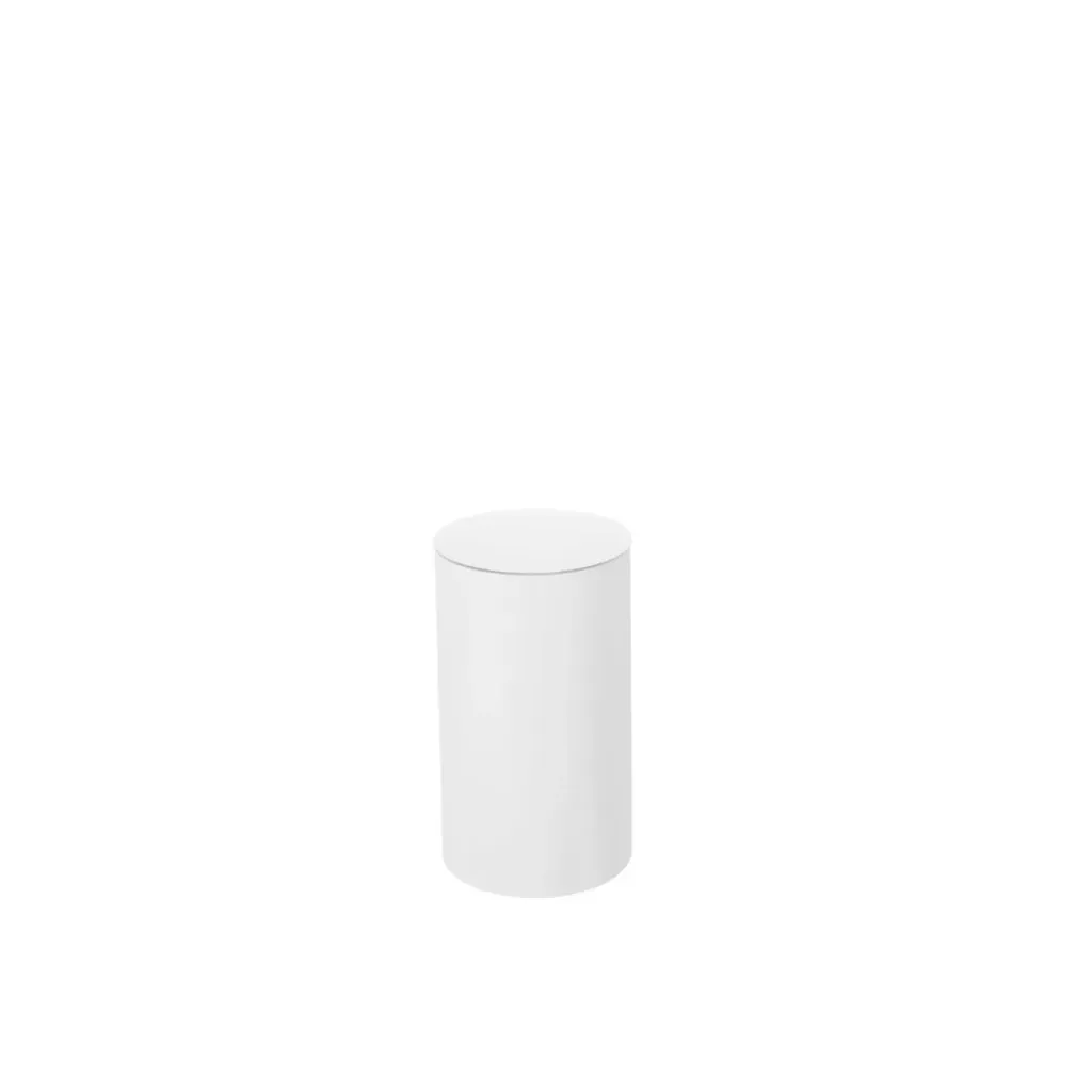 [PD-RD-SM] White Round Cylinder Pedestal Display - Small