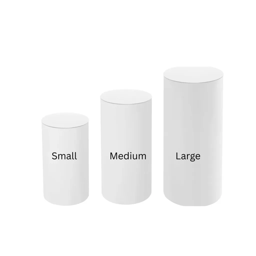 White Round Cylinder- Set of 3