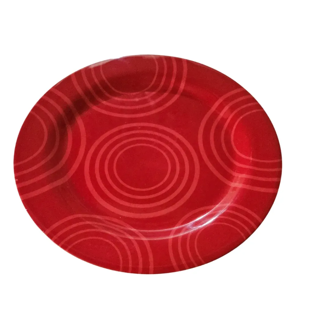 Dinner Plate  Red Swirls- melamine
