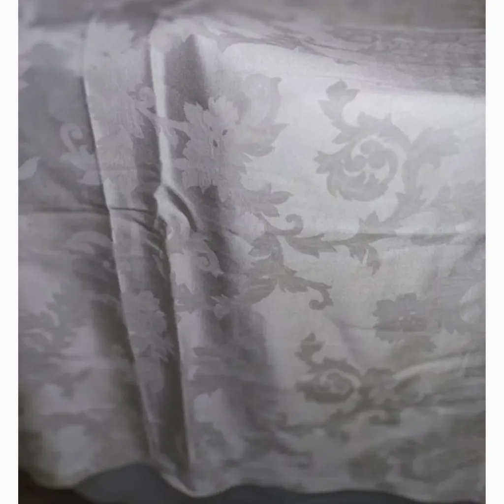 [DM-TS] Damask Table Skirting - 12ft White