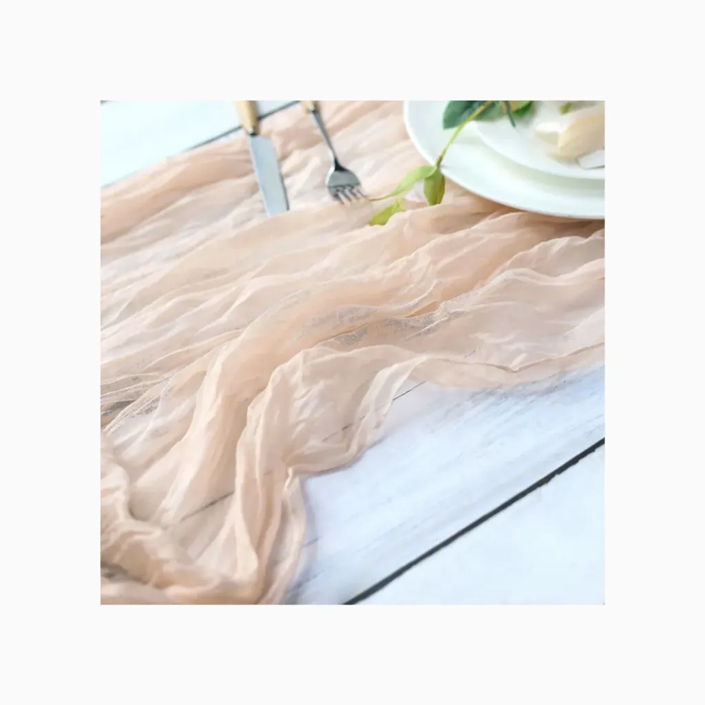 Table runner - 10ft Blush Gauze