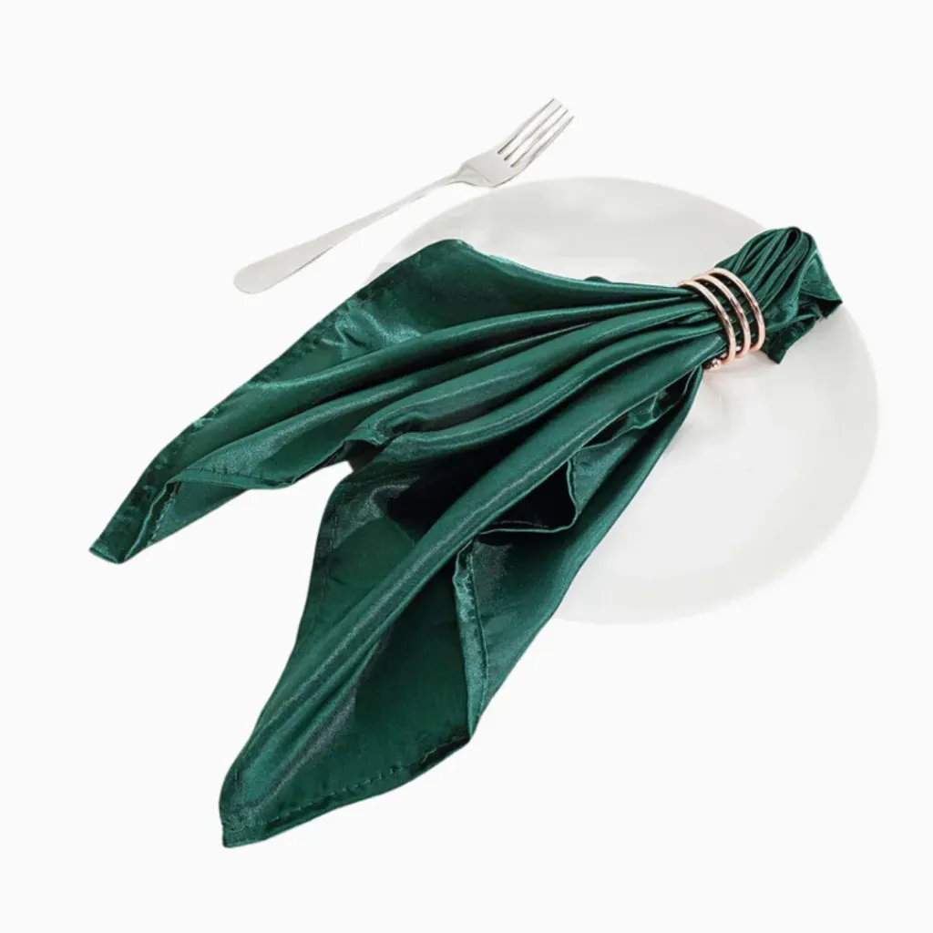 [NA-HU] Satin Napkin - Hunter Green
