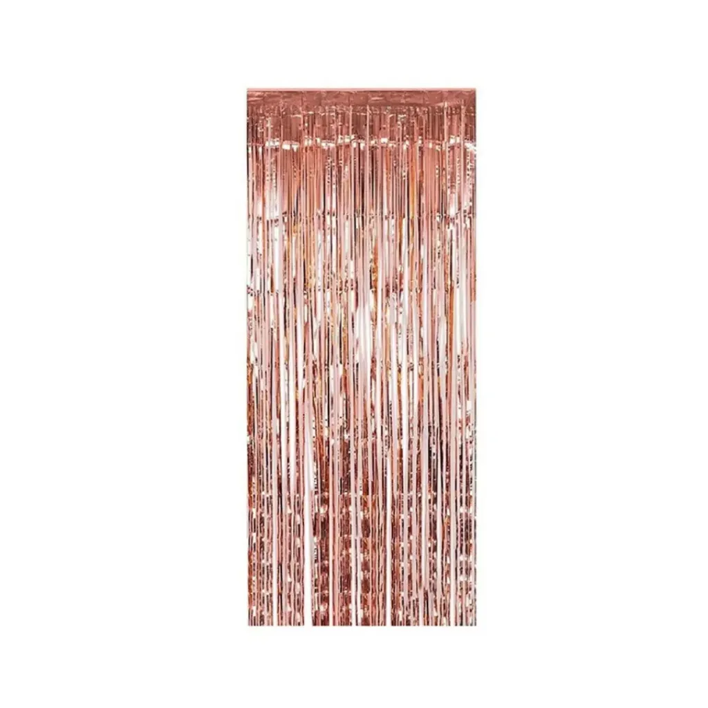Foil Fringe Curtain- Blush