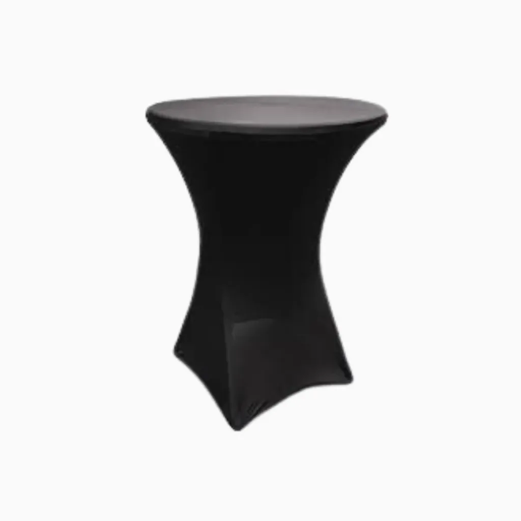 [SP-BI-BL] Spandex Bistro/Cocktail Table Cover- Black