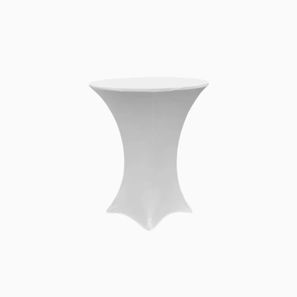[SP-BI-CO] Spandex Bistro/Cocktail Table Cover- White