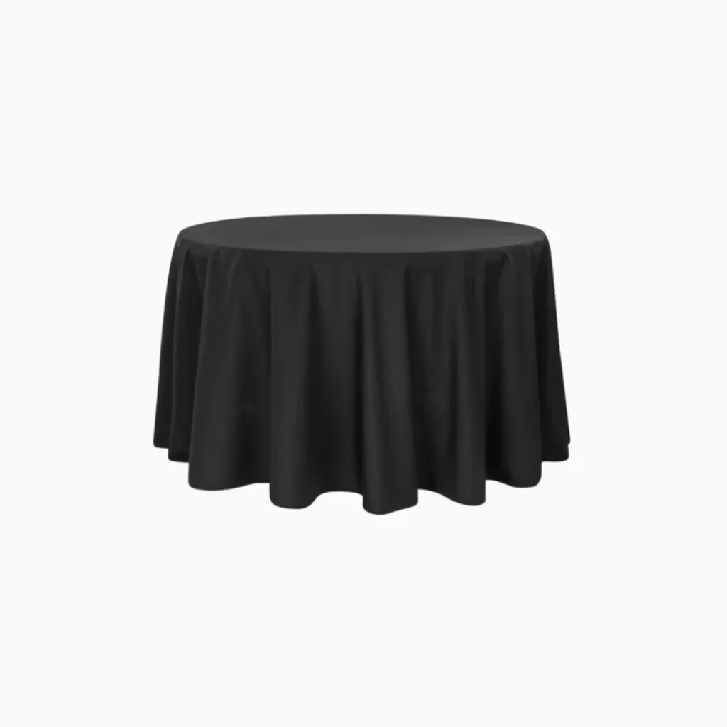 [RO-TA-12-2] Round Tablecloth - 120" Polyester Black