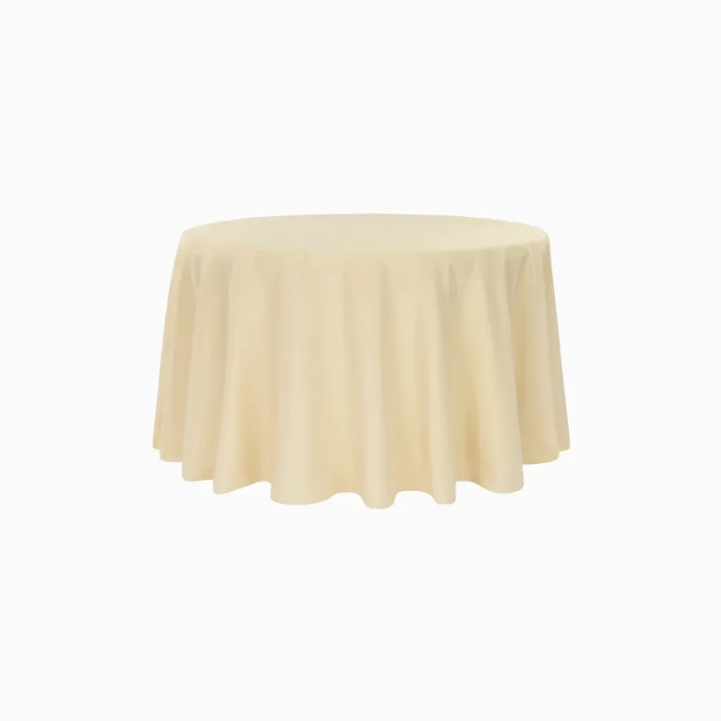 [RO-TA-12-3] Round Tablecloth - 120" Polyester Champagne