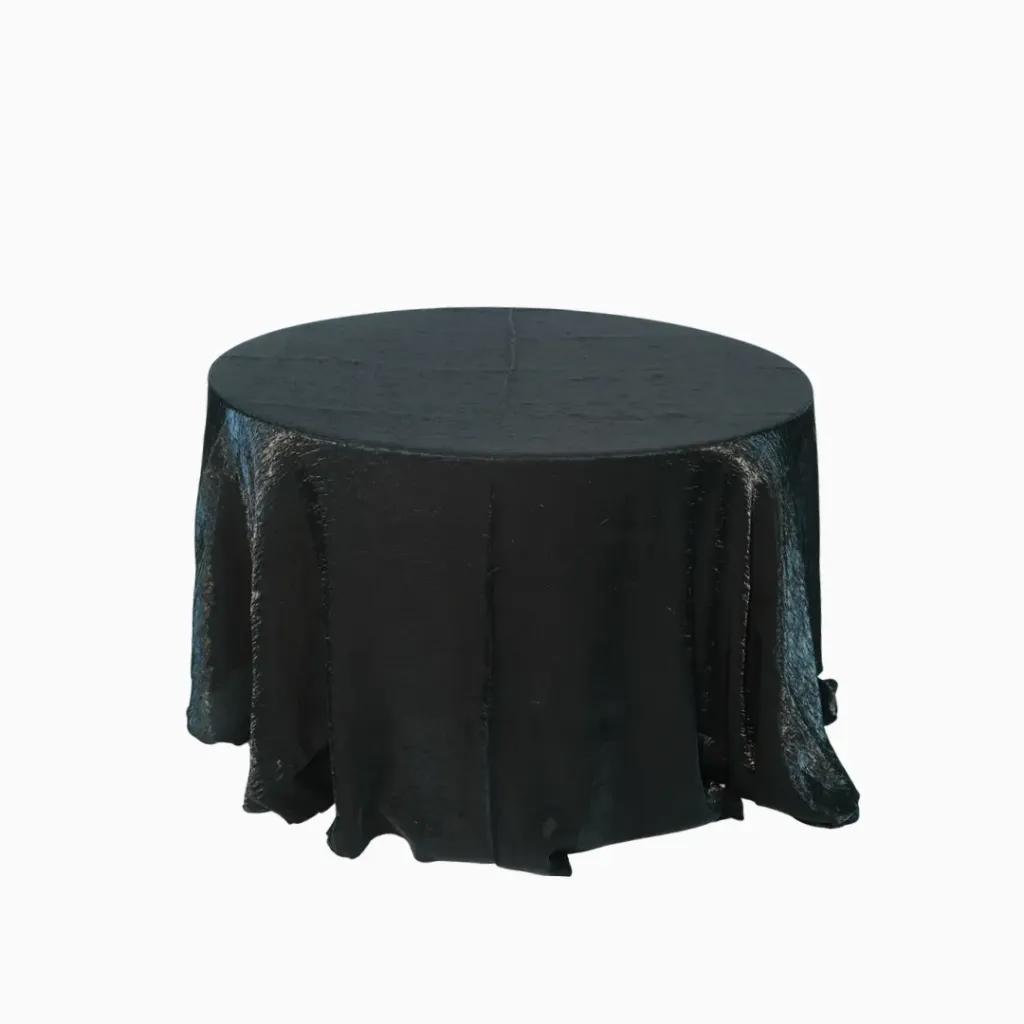 [RO-TA-13-4] Round Tablecloth - 132 Crush Linen Black
