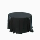Round Tablecloth - 132 Crush Linen Black