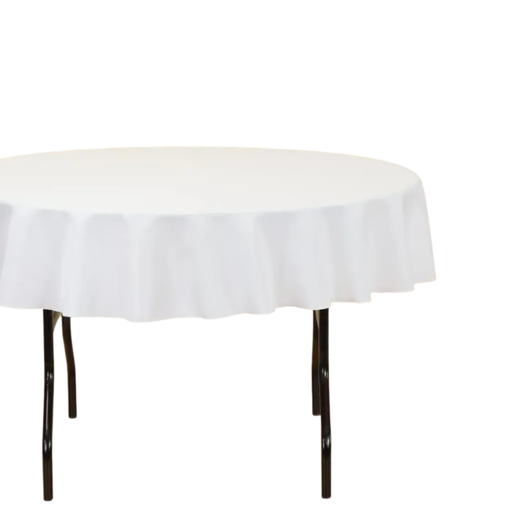 [RO-TA-72] Round Tablecloth - 72 White