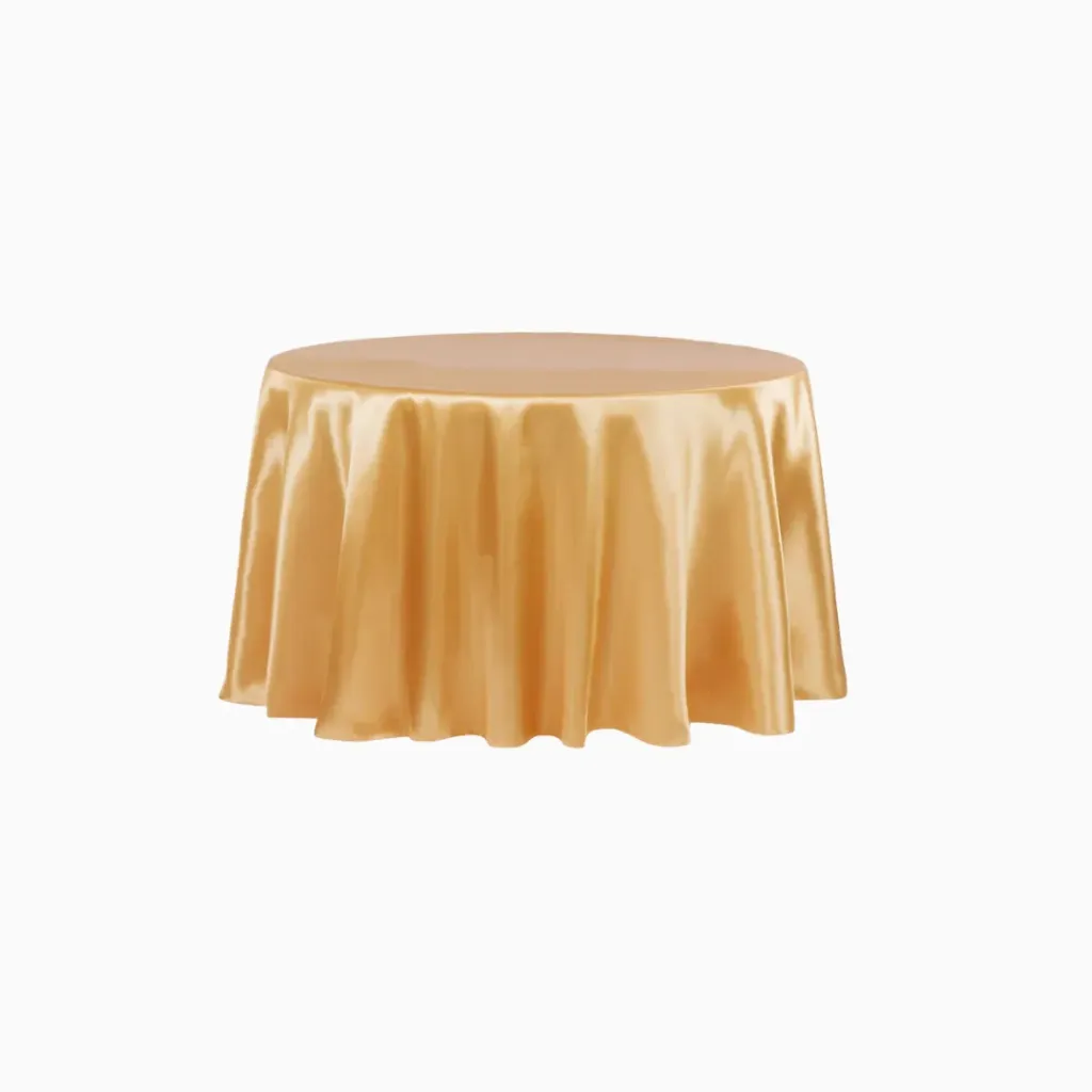 [RO-TA-12] Round Tablecloth -120"  Satin Yellow Gold