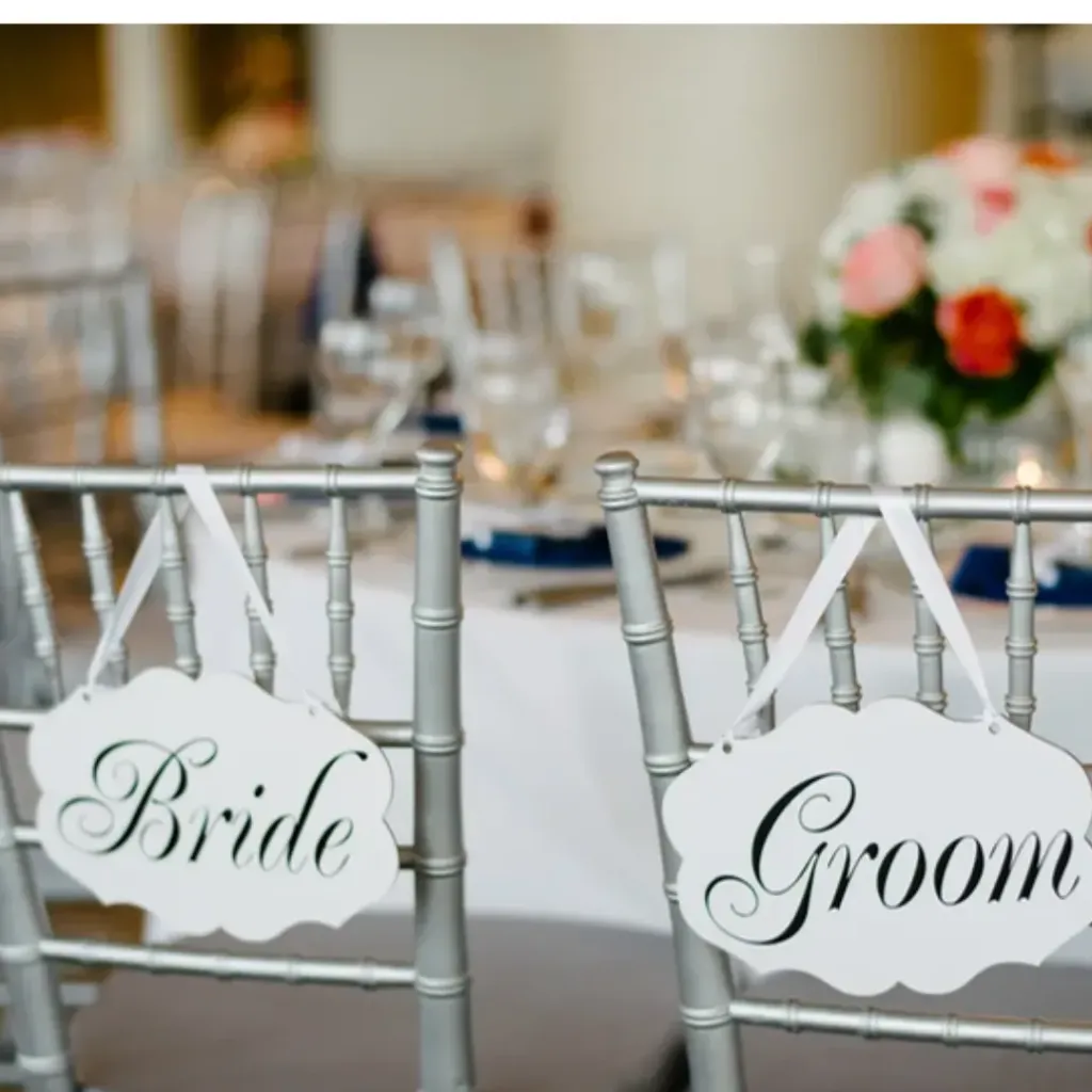 [BG-CH] Bride and Groom chair sign