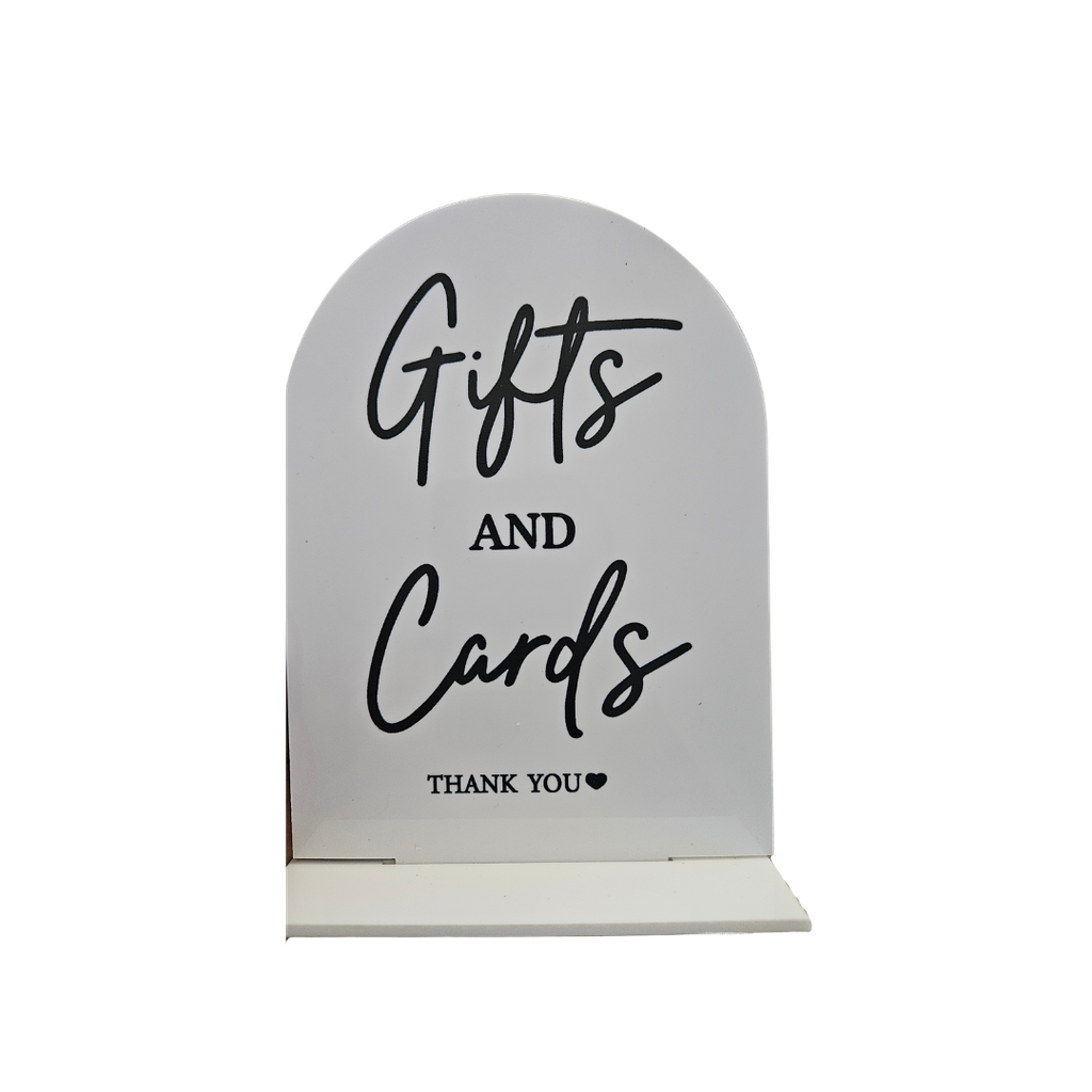 [GIFT-SIG] Gifts and Card Sign - White Acyrlic