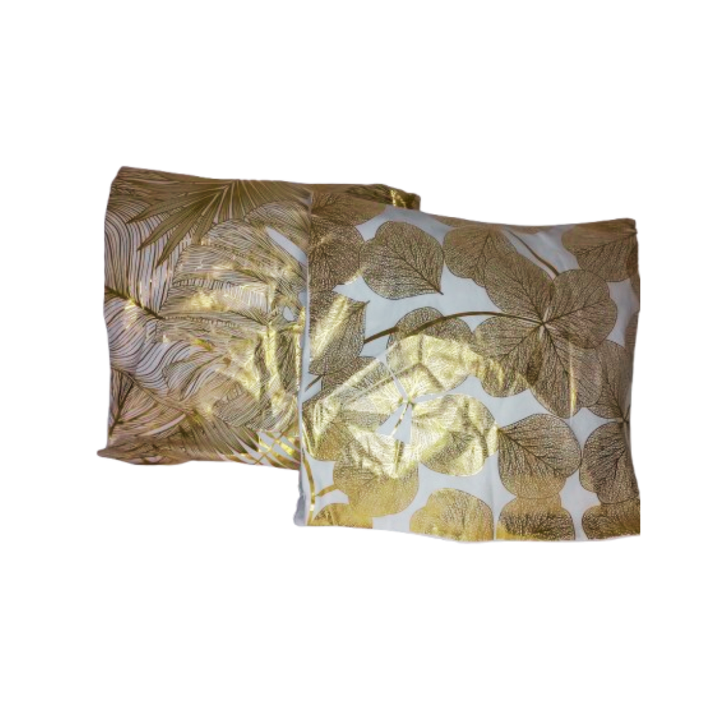 Cushion White/Gold Leaf (Set of 2)
