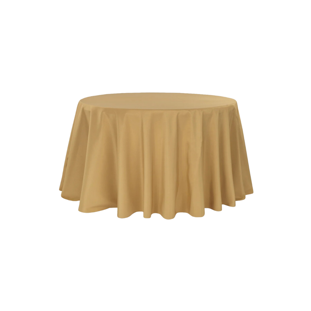 Round Tablecloth - 120" Satin Mustard Gold
