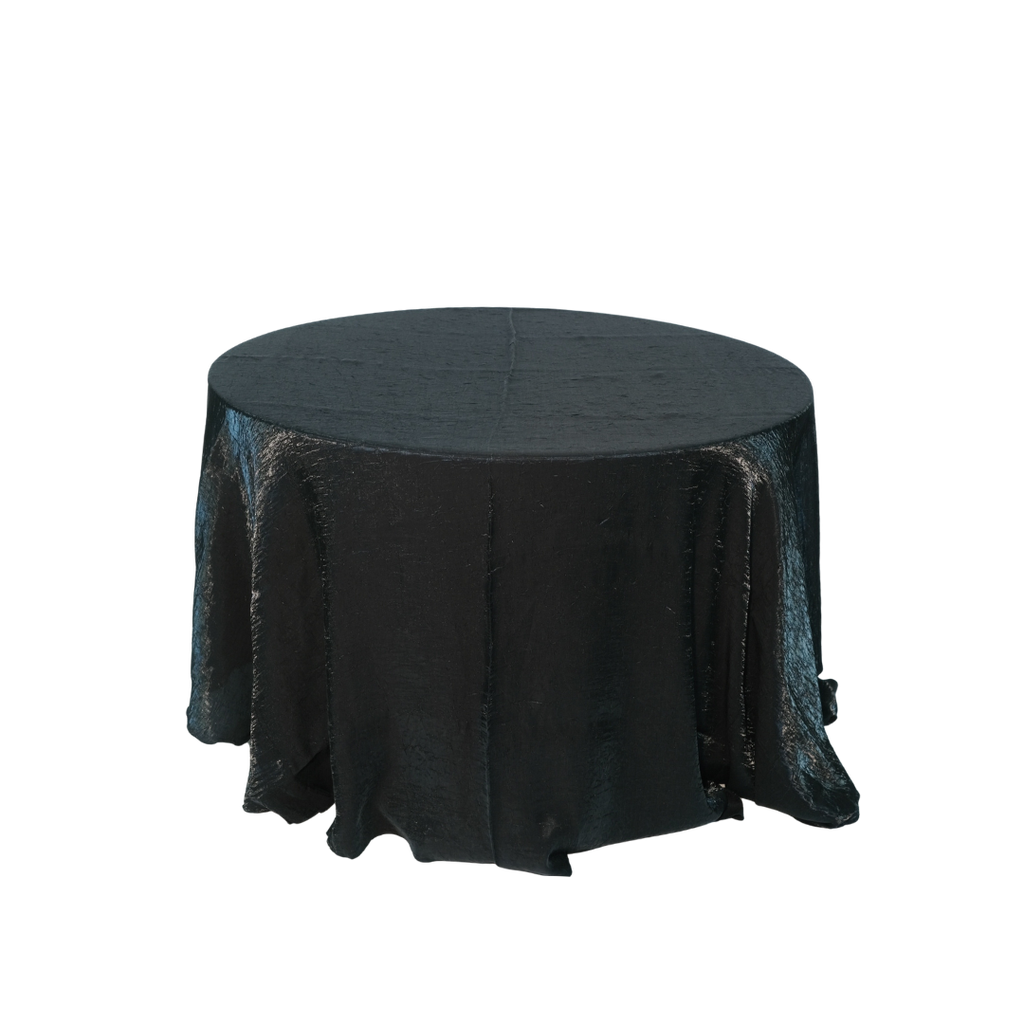 Round Tablecloth - 132 Crush Linen Black