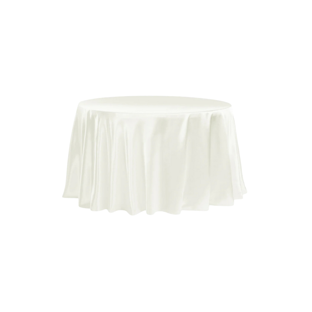 Round Tablecloth - 132" Satin Ivory