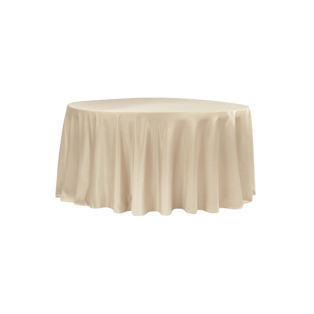 Round Tablecloth - 132" Satin Champagne