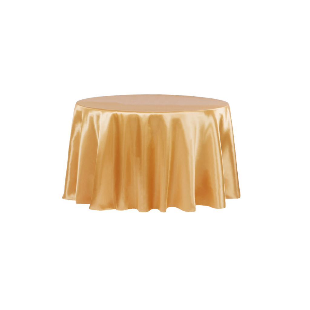 Round Tablecloth - 132" Satin Yellow Gold