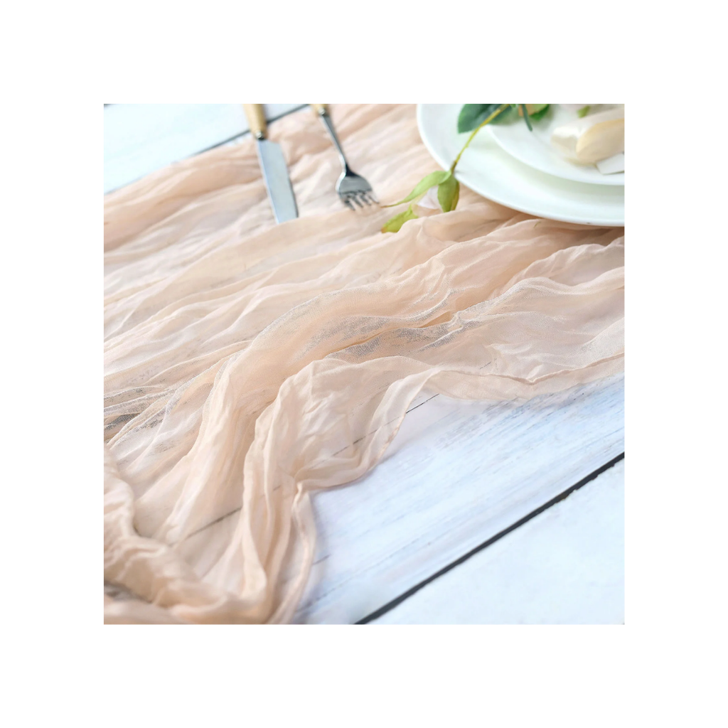 Table runner - 10ft Blush Gauze