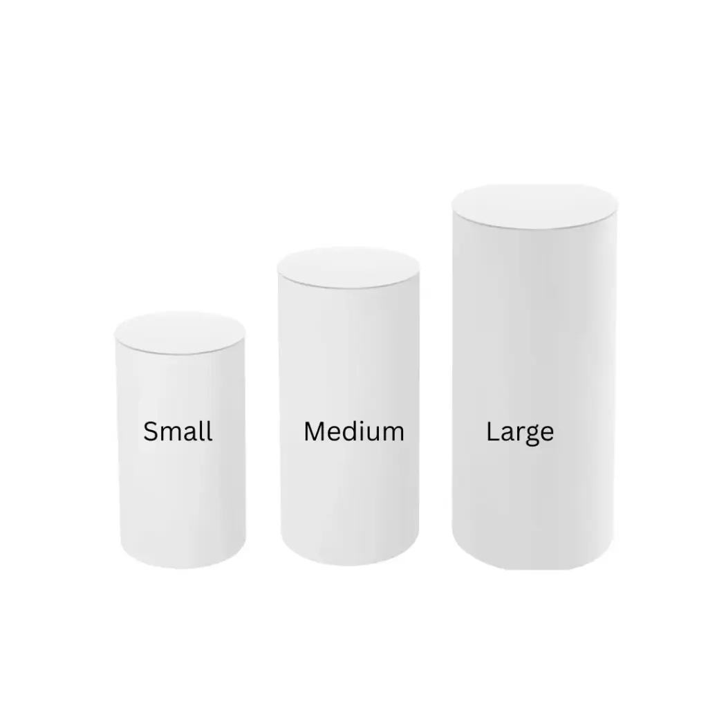 White Round Cylinder- Set of 3