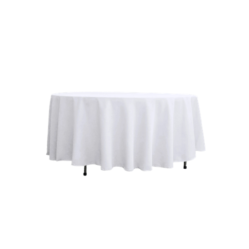 [RO-TA-13] Round Tablecloth - 132 " White Linen