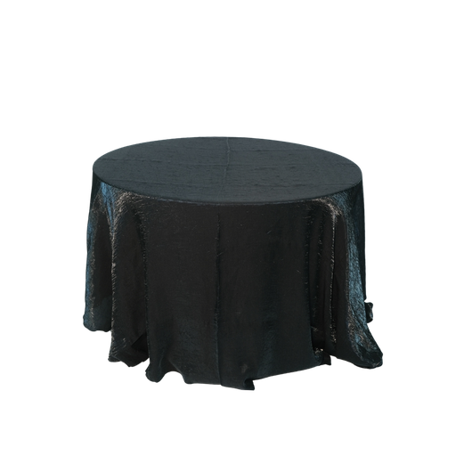 [RO-TA-13-4] Round Tablecloth - 132 Crush Linen Black