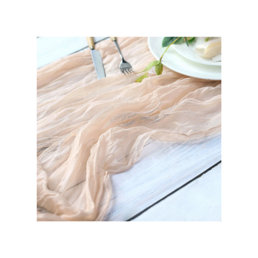 [TA-RU-10] Table runner - 10ft Blush Gauze