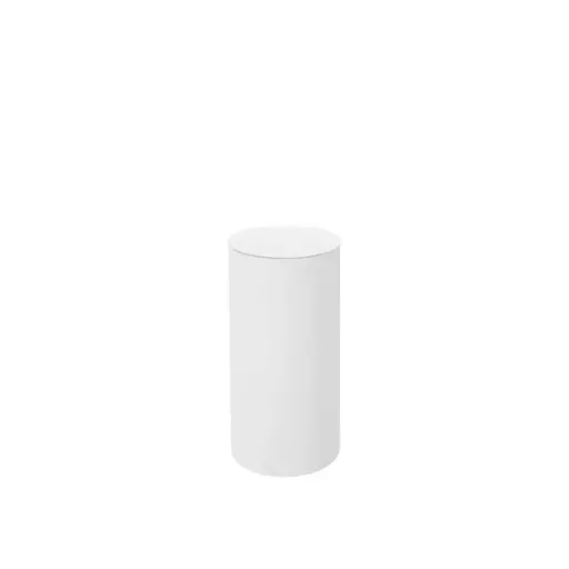 White Round Cylinder Pedestal Display - Medium