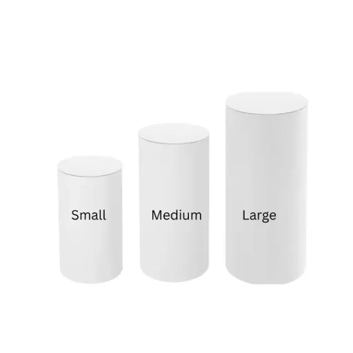 White Round Cylinder- Set of 3